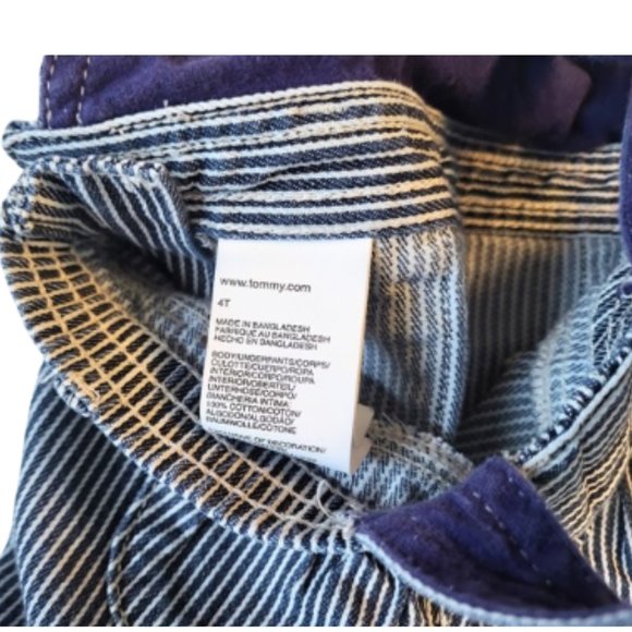 TOMMY HILFIGER Striped Denim Jean Overall Dress - Toddler Girl's 4 T - Picture 8 of 8